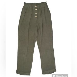 Altar’d State Cropped High Waisted Paper Bag Pants Size S